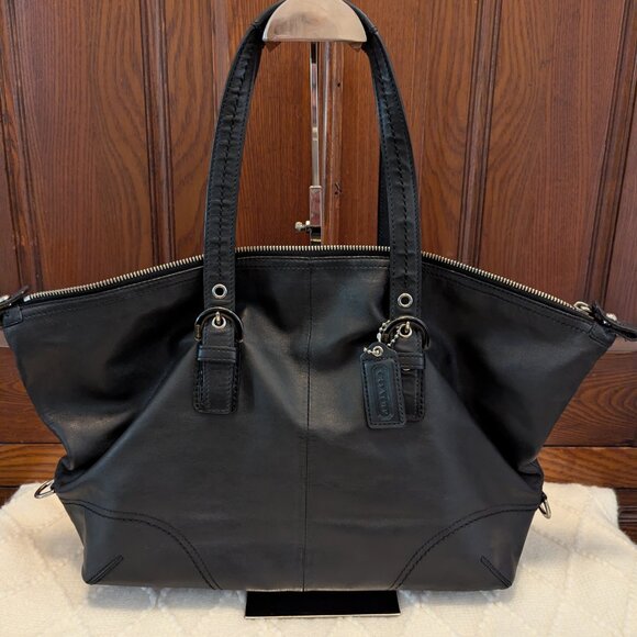 Coach Soho Black Two Way Leather Satchel F172202 - Picture 11 of 15